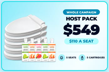Washie Host Pack: 5 seats and 5 cartridges for $549, $110 a seat